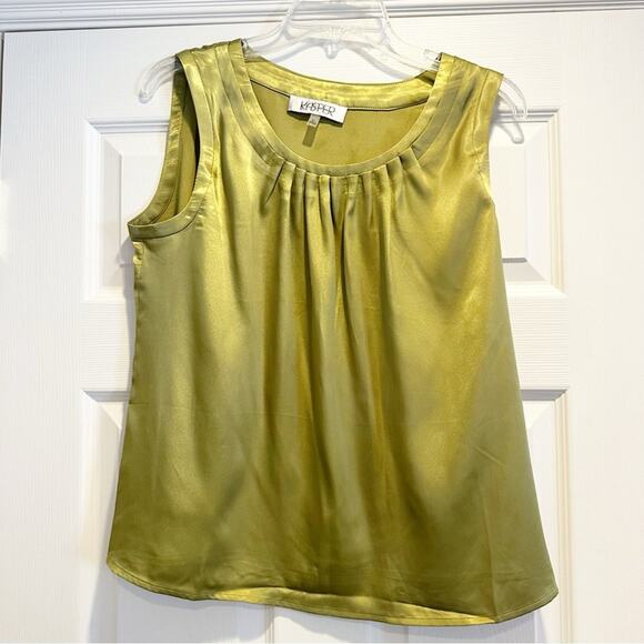 Kasper Green Sleeveless Tank Top Shell Blouse Business Casual Petite Large PL - Picture 4 of 15